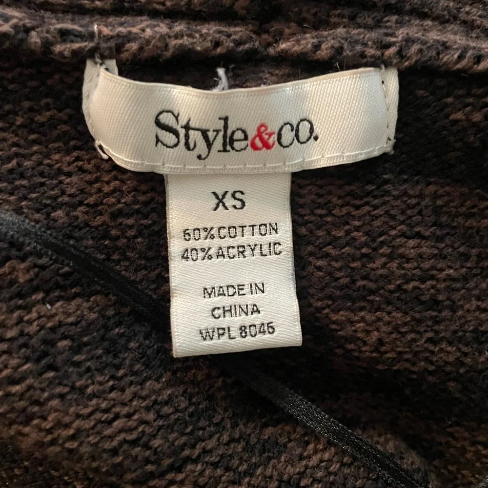 Style & Co. Brown Ruffled Women's Cardigan Sweater - Picture 4 of 5